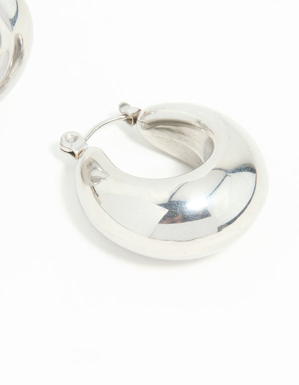 Waterproof Stainless Steel Full Bubble Hoop Earrings