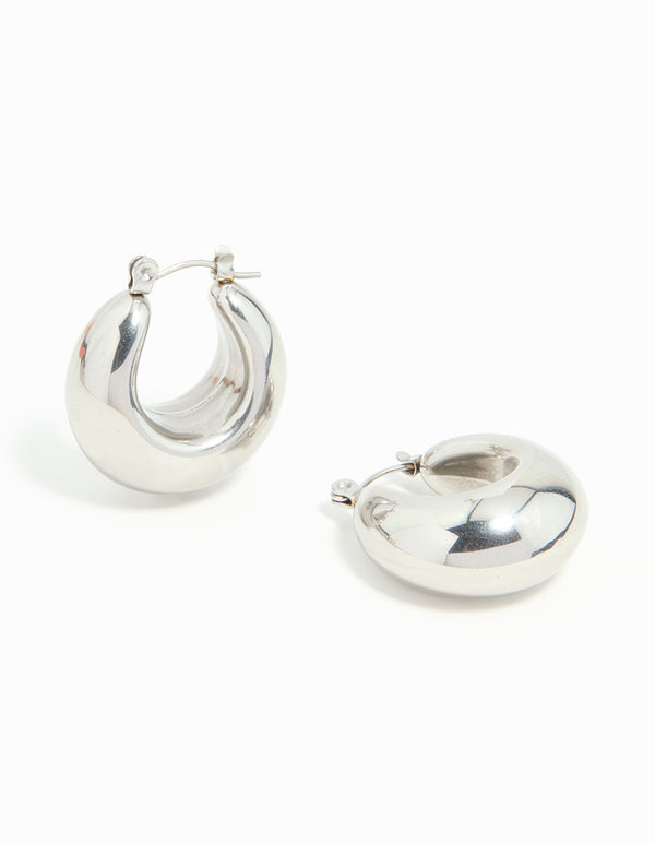 Waterproof Stainless Steel Full Bubble Hoop Earrings