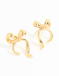 Waterproof Gold Plated Stainless Steel Bow Stud Earrings - link has visual effect only