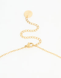 Waterproof Gold Plated Stainless Steel Diamante Flower Petal Charm Necklace - link has visual effect only