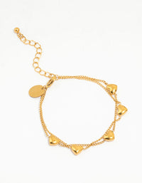 Waterproof Gold Plated Stainless Steel Flower Petal Charm Bracelet - link has visual effect only