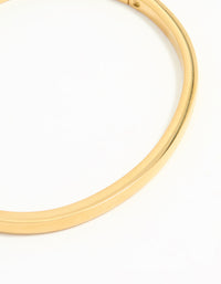 Waterproof Gold Plated Stainless Steel Solid Hinge Bangle - link has visual effect only