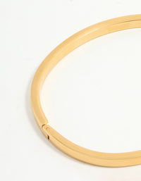 Waterproof Gold Plated Stainless Steel Solid Hinge Bangle - link has visual effect only