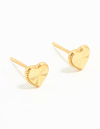 Gold Plated Sterling Silver Diamante Heart Stud Earrings - link has visual effect only