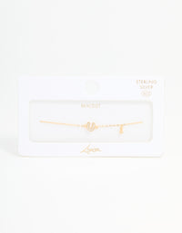 Gold Plated Sterling Silver Diamante Horseshoe Charm Bracelet - link has visual effect only