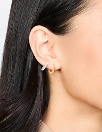 Gold Plated Surgical Steel Hoop Earrings 2-Pack - link has visual effect only