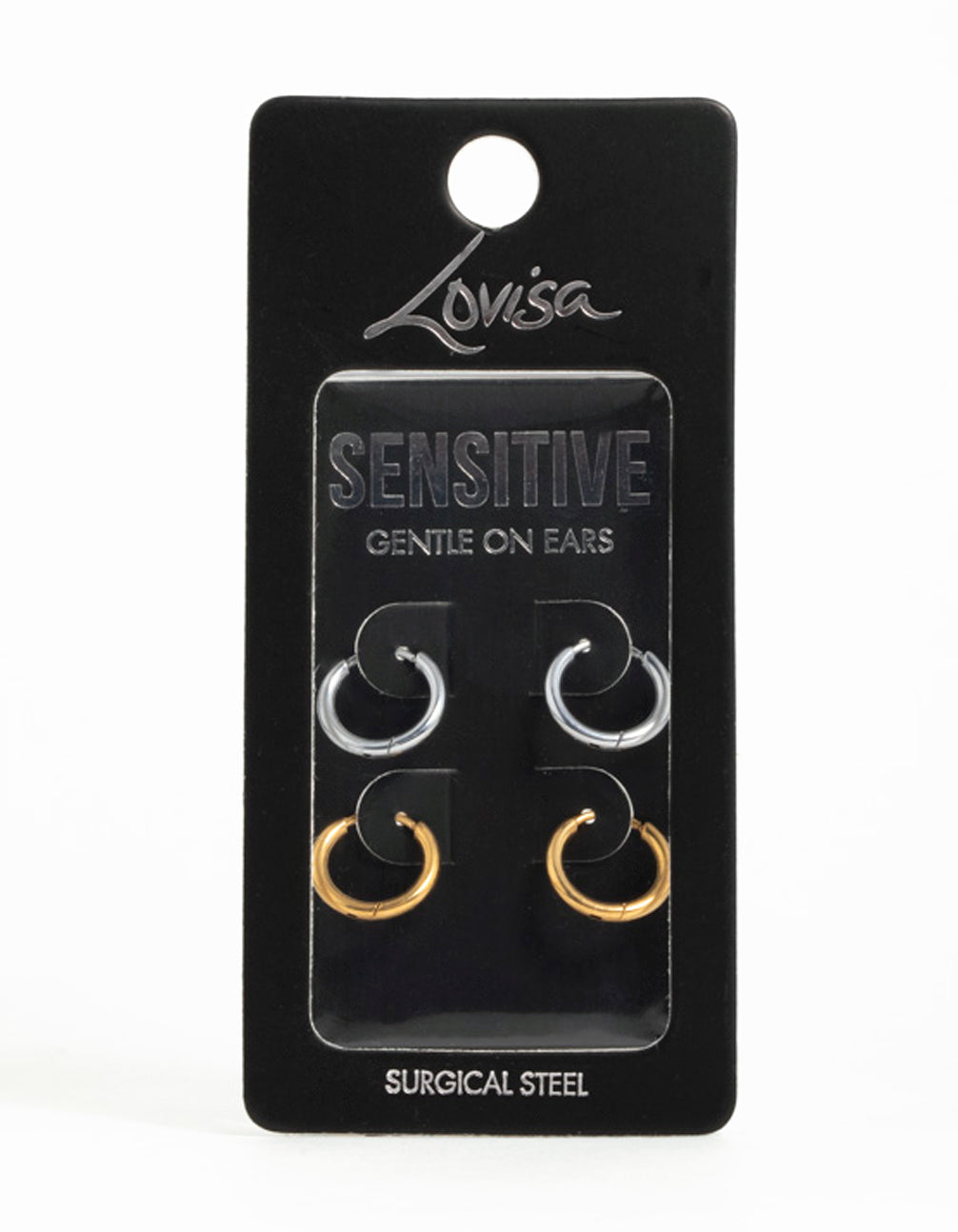 Gold Plated Surgical Steel Hoop Earrings 2-Pack