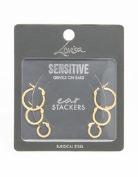 Gold Plated Surgical Steel Clasp Hoop Earrings 2-Pack - link has visual effect only