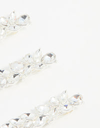 Silver Diamante Leafy Hair Slides 3-Pack - link has visual effect only