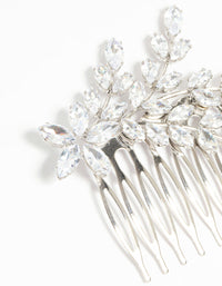 Silver Diamante Flower & Leaf Hair Comb - link has visual effect only