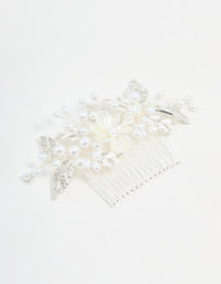Silver Pearl Flower & Vine Hair Comb - link has visual effect only