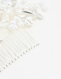 Silver Pearl Flower & Vine Hair Comb - link has visual effect only