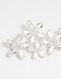 Silver Diamante Flower Cluster Hair Clip - link has visual effect only