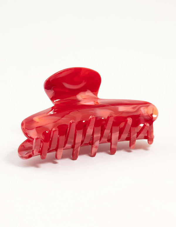 Red Acrylic Curved Basic Claw Clip