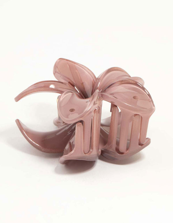 Dusty Pink Frangipani Hair Claw Clip