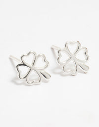Sterling Silver Lucky Clover Stud Earrings - link has visual effect only