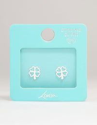Sterling Silver Lucky Clover Stud Earrings - link has visual effect only