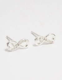 Sterling Silver Cubic Zirconia Infinity Stud Earrings - link has visual effect only