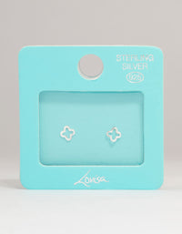 Sterling Silver Flower Outline Stud Earrings - link has visual effect only