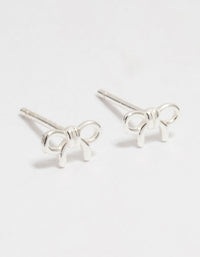 Sterling Silver Mini Clean Bow Stud Earrings - link has visual effect only