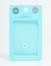 Sterling Silver Cubic Zirconia Flower Pendant Necklace - link has visual effect only