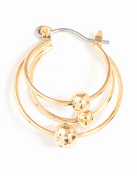 Gold Ball Hoop Earrings - link has visual effect only