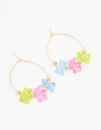 Gold Pastel Gummy Bear Hoop Earrings - link has visual effect only