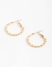 Gold Flat Twist Mixed Hoop Earrings 2-Pack - link has visual effect only