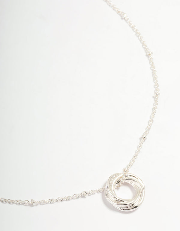 Silver Ball Chain O Ring Necklace