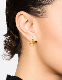 Gold Plated Surgical Steel Bold Oval Hoop Earrings - link has visual effect only