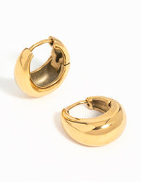 Gold Plated Surgical Steel Bold Oval Hoop Earrings - link has visual effect only
