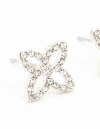 Surgical Steel Diamante Flower Stud Earrings - link has visual effect only