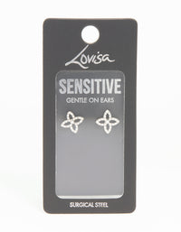 Surgical Steel Diamante Flower Stud Earrings - link has visual effect only