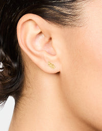 Gold Plated Surgical Steel Leaf Stud Earrings - link has visual effect only
