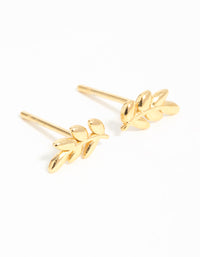 Gold Plated Surgical Steel Leaf Stud Earrings - link has visual effect only