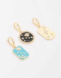 Gold Plated Celestial Charms 3-Pack - link has visual effect only