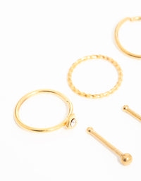 Gold Plated Surgical Steel Micro Heart Nose Piercing 6-Pack - link has visual effect only