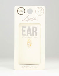 Gold Plated Surgical Steel Diamante Flat Back Stud - link has visual effect only