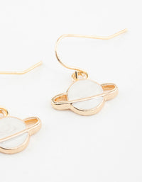 Gold Planet Hook Earrings - link has visual effect only