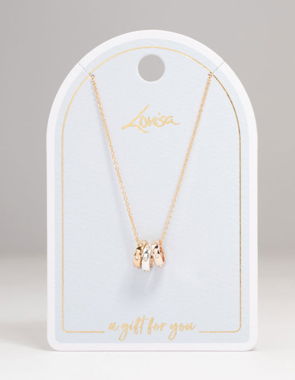 Mixed Metal Diamante Rondell Necklace