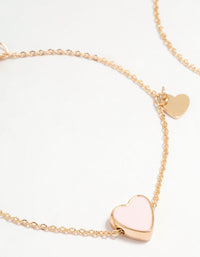 Gold Heart Charm Bracelets 2-Pack - link has visual effect only