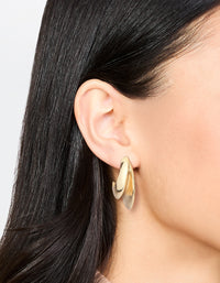 Gold Abstract Chubby Hoop Earrings - link has visual effect only