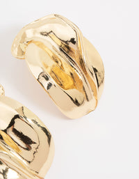 Gold Abstract Textured Stud Earrings - link has visual effect only