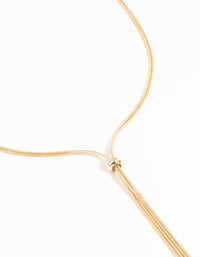 Gold Thin Tassel Y-Necklace - link has visual effect only
