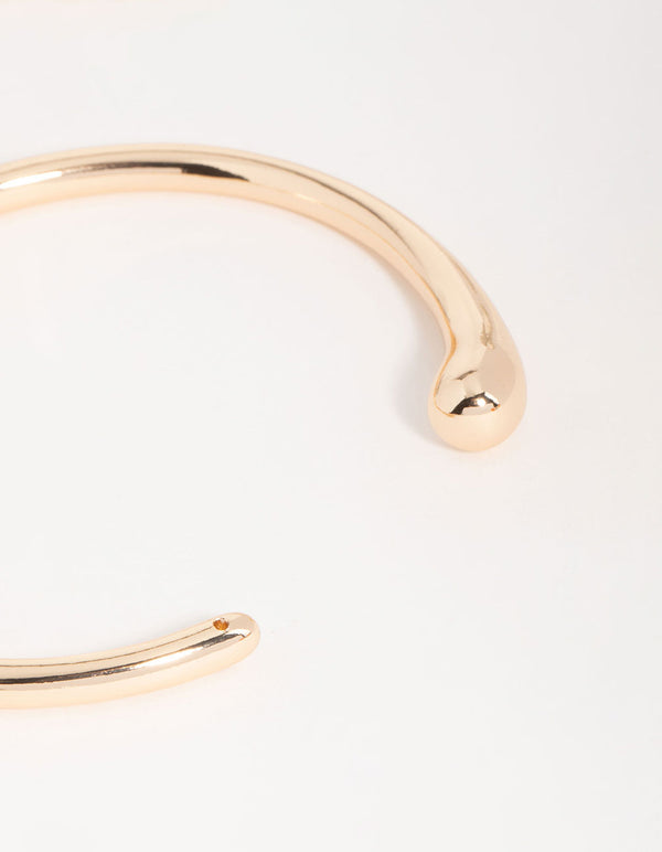 Gold Abstract Thin Wrist Cuff