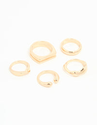 Gold Chunky Mixed Ring 8-Pack - link has visual effect only