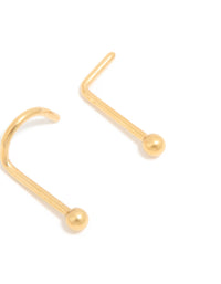 Gold Plated Titanium Nose Studs 3-Pack - link has visual effect only