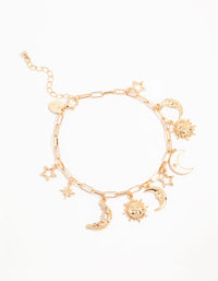 Gold Celestial Charm Anklet - link has visual effect only