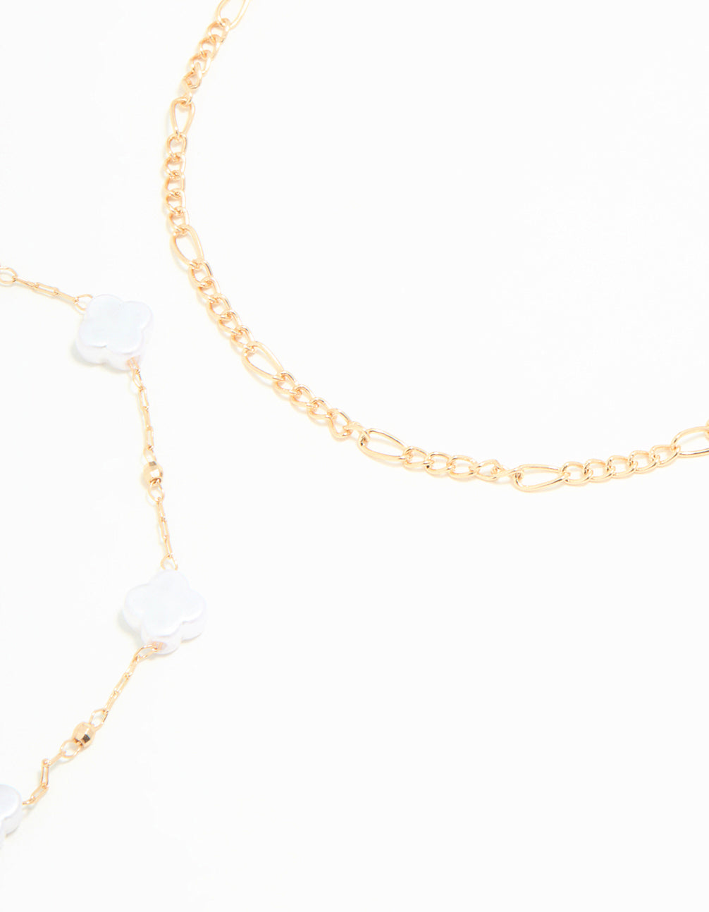 Gold Pearl Chain Anklets 3-Pack