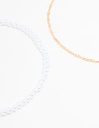 Gold Pearl Sea Anklets 3-Pack - link has visual effect only